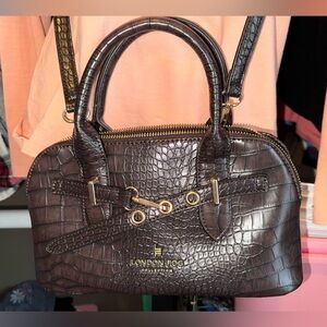 London Fog Dark Brown Crossbody Bag